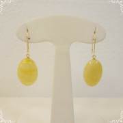 【送料無料】K18リトアニア琥珀ピアス・つりばり型｜中村宝飾ネット