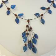 【送料無料】リトアニア琥珀・ワイヤーブルー琥珀デザインネックレス（約44cm)｜中村宝飾ネット